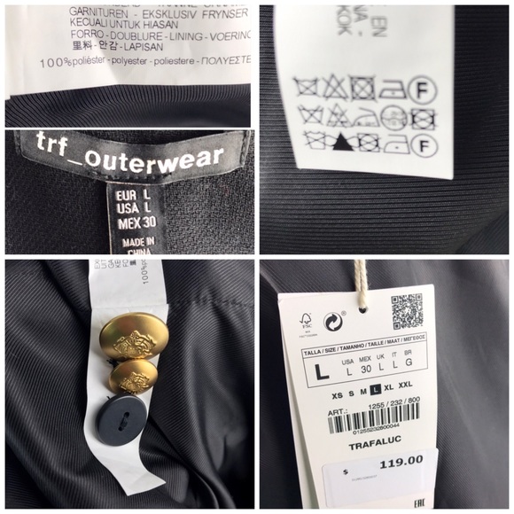 Zara Jackets & Coats Zara Black Military Jacket With Gold Buttons